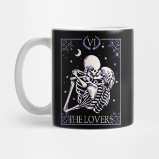 Vintage Halloween Skeleton Tarot Card The Lovers Goth Skull Mug